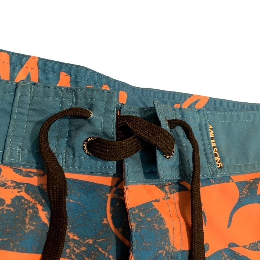Maui and Sons Men’s Black 4 Away Stretch Hawaiian Board Shorts Size 32 - Picture 5 of 10